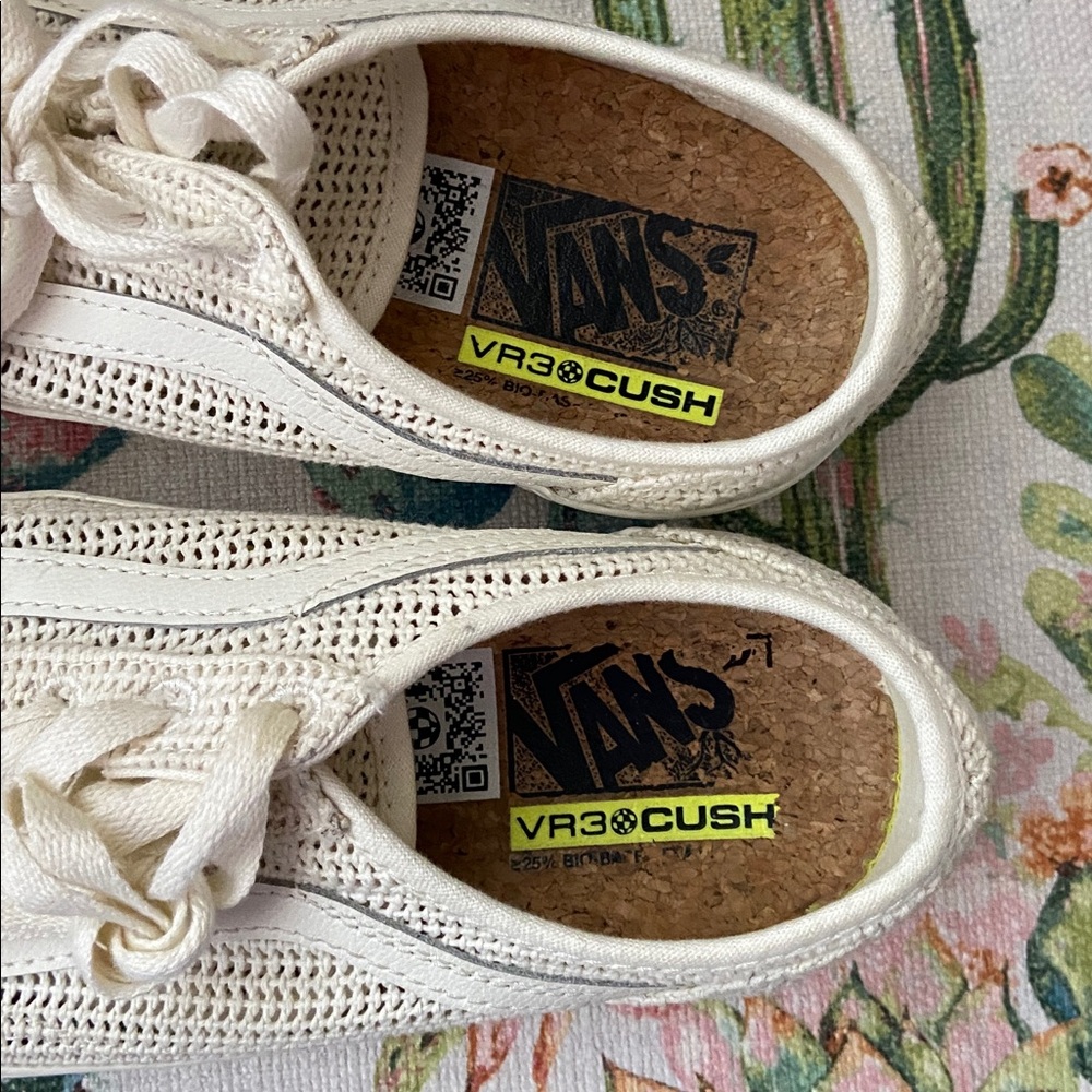 Vans VR3 White White Marshmallow Mesh Shoes Sneakers GUC 7.5 - Picture 5 of 7